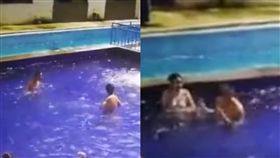 救生員,色狼,猥褻,泳池,胸部,屁股,假裝,偽裝,大陸,湖北,　圖／翻攝自微博