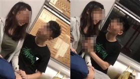 情侶,激吻,喇舌,襲胸,纏綿(翻攝自臉書)