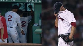 ▲波塞洛（Rick Porcello）5.2局挨3轟狂失6分，下場怒捶電視出氣。（圖／翻攝自MLB官網／美聯社）