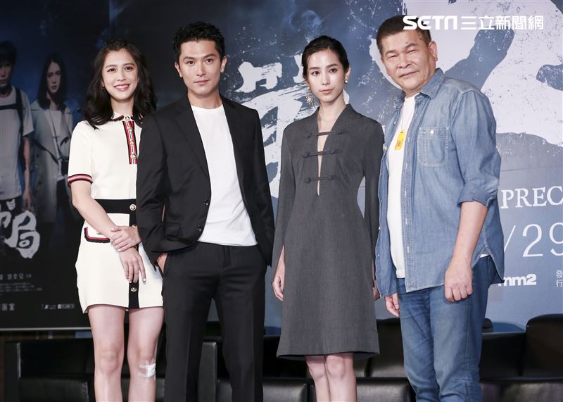 《第九分局》上映記者會，主演劉奕兒、邱澤、溫貞菱、澎恰恰 。（圖／記者林士傑攝影）