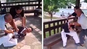 吃屎哥,公園,阿伯,游兆霖,痛扁,倒地,九陰白骨爪。翻攝畫面