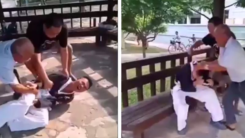 吃屎哥又找人單挑　遭2公園阿伯痛扁