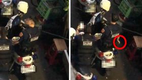 台北,中山,警員,菸蒂,廢棄物清理法,垃圾,亂丟。翻攝畫面