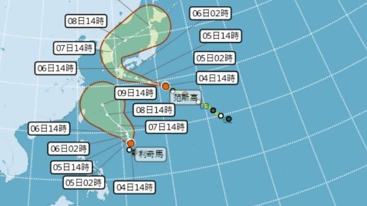 海上有雙颱…一圖看懂未來一周天氣