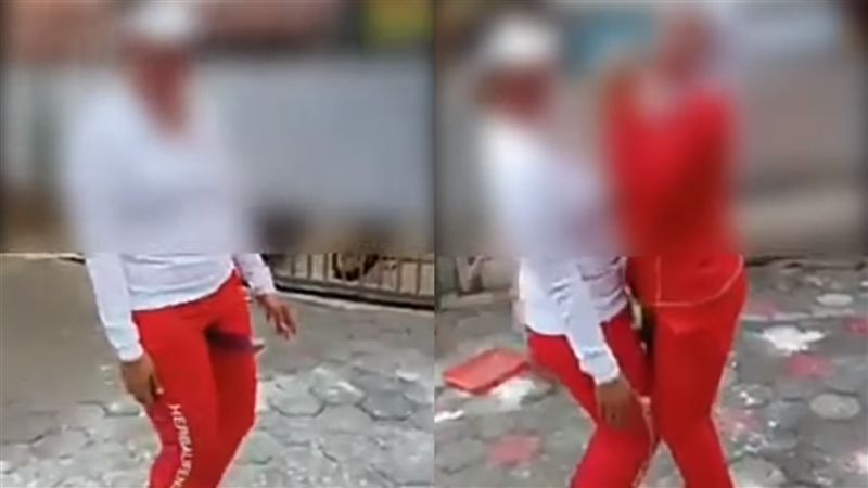 大媽恥度無極限！公園內夾茄子互磨蹭