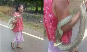 泰國,蛇妮醫,眼鏡蛇,咬傷(圖/翻攝自泰國網)
