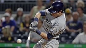 ▲葉立奇（Christian Yelich）單場雙響砲，39轟獨居全壘打王。（圖／美聯社）