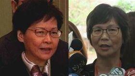 網友指台北市政府顧問蔡壁如撞臉香港特首林鄭月娥。（組合圖／資料照、記者盧素梅攝）