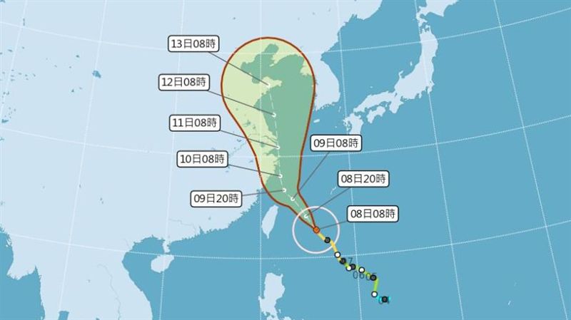 利奇馬升格強颱！5縣市列首波警戒區