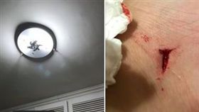 地震,正妹,吸頂燈,縫,腳,爆廢公社。翻攝自爆廢公社