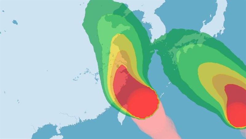 雙眼颱！2縣市暴風圈侵襲率100%