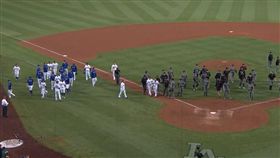 ▲道奇與響尾蛇板凳清空。（圖／取自美國職棒）