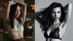 28歲美國辣模露出濃密腋毛高談女權。（圖／翻攝自Emily Ratajkowski IG）