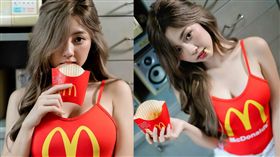 這組「麥當勞甜心照」被許多人瘋傳。（圖／翻攝自Student Cute Girls TH臉書）