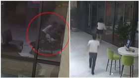 男飯店大廳飛撲吻醉女！見櫃檯妹報警　急奪手機「追殺」她（圖／翻攝自梨視頻）