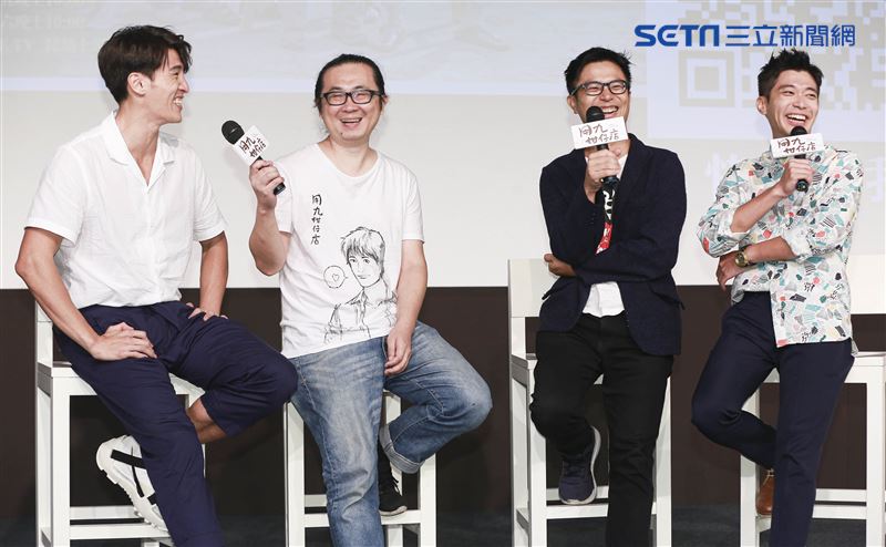用九柑仔店試映會，導演高炳權、漫畫家阮光民、演員陳禕倫及侯彥西出席。（圖／記者林士傑攝影）