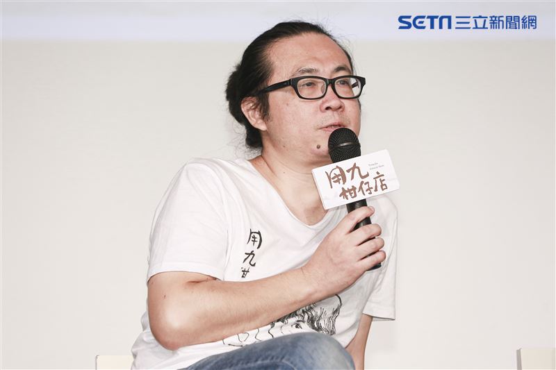 用九柑仔店試映會，漫畫家阮光民出席。（圖／記者林士傑攝影）