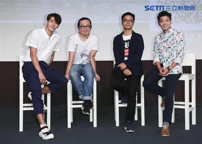 用九柑仔店試映會，導演高炳權、漫畫家阮光民、演員陳禕倫及侯彥西出席。（圖／記者林士傑攝影）