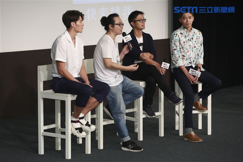 用九柑仔店試映會，導演高炳權、漫畫家阮光民、演員陳禕倫及侯彥西出席。（圖／記者林士傑攝影）