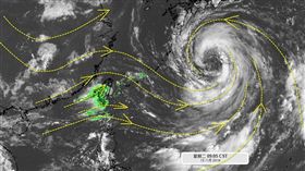 ▲天氣職人吳聖宇於臉書貼出「柯羅莎」北上路徑恐引較強西南風。（圖／翻攝自天氣職人吳聖宇臉書粉絲專頁）