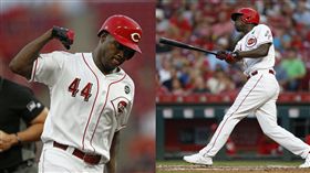 ▲紅人新秀阿奇諾（Aristides Aquino）生涯前12戰敲8轟寫下大聯盟紀錄。（圖／美聯社）