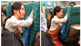 這畫面超美！乘客搭車狂哭　正妹乘務員「跪地」一小時安撫。（圖／取自爆料公社二社）