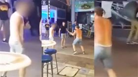 一拳爆血KO！矮肥格鬥家怒槓2男　摔技連出直接打趴（圖／翻攝自World TopStories YouTube）