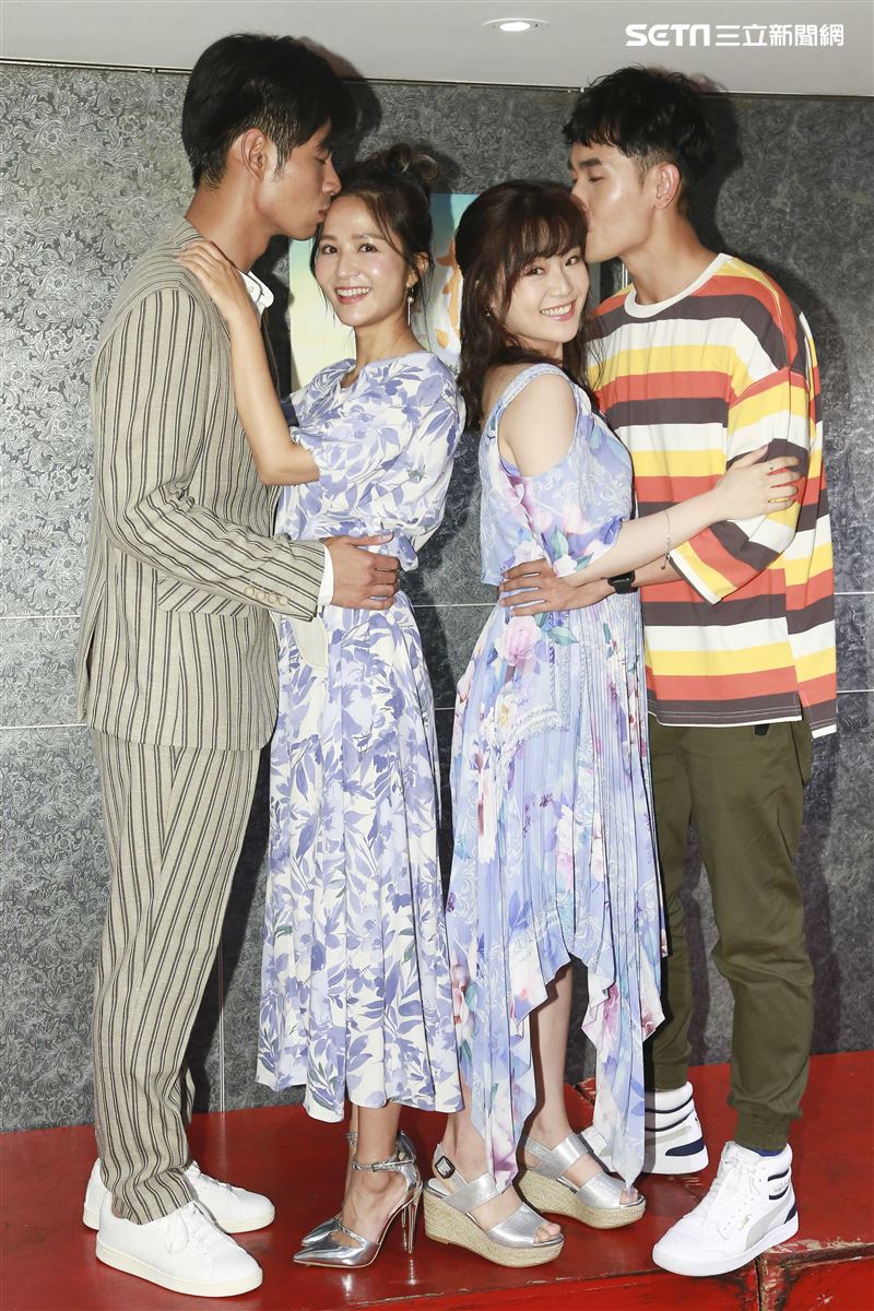 台灣好戲《天之蕉子》殺青酒，楊子儀、吳怡霈、楊小黎、陳謙文。（圖／記者林士傑攝影）