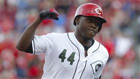 ▲紅人新秀阿奇諾（Aristides Aquino）生涯前14戰敲9轟，大聯盟1900年後第1人。（圖／美聯社）