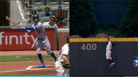 ▲貝林傑（Cody Bellinger）42轟差點被亞古納（Ronald Acuna Jr.）美技守備沒收。（圖／翻攝自MLB官網）