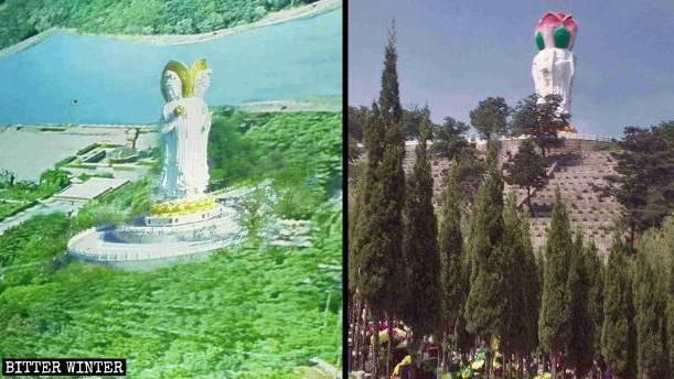 中共滅佛像！觀音慘遭整成「蓮花頭」