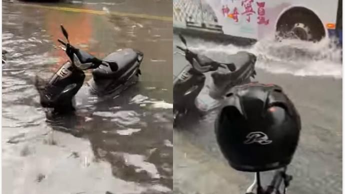 大雨狂潑！社子汽、機車全部「泡湯」