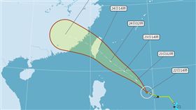 白鹿路徑南修！最快明晨發「海警」　侵台或擦邊球看2關鍵（圖／翻攝自中央氣象局）