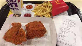  麥當勞,炸雞,爆菊,3倍辣炸雞,嘗鮮(翻攝自台灣廉價航空福利社臉書)