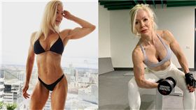 健身可以讓人更健康，也可以讓你看起來更加年輕！澳洲一名63歲的女子萊絲莉（Lesley Maxwell）已經是3個孫子的阿嬤，但她仍熱愛運動、維持良好的體態，儘管已年過半百，身材仍是超越一般年輕女性，不但有超狂的「川字腹肌」，還有充滿肌肉的結實手臂，讓人看了甘拜下風。（圖／翻攝自Lesley IG）
