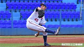 Ｕ18中華隊「龍捲風」左投林昱珉。（圖／記者王怡翔攝影）