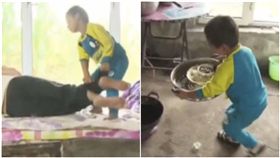 父母離婚後失蹤！5歲男童獨自照顧癱瘓爺（圖／翻攝自看看新聞）