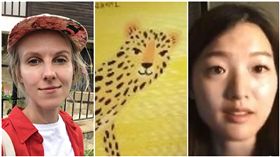 集集彩繪列車爆抄襲，江孟芝與花豹圖原設計師（合成圖／翻攝自臉書、資料照）