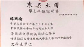 韓國瑜,演講,東吳,夜間部,提告,畢業證書