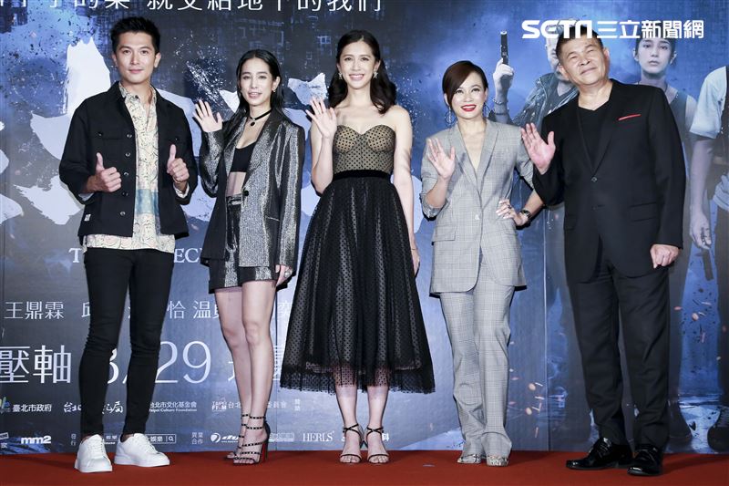 《第九分局》首映會，主演邱澤、溫貞菱、劉奕兒、楊雁雁、澎恰恰。（圖／記者林士傑攝影）