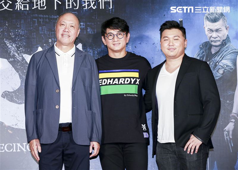 《第九分局》首映會，監製王鈞、導演王鼎霖、觀影嘉賓吳奇隆。（圖／記者林士傑攝影）