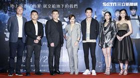 《第九分局》首映會，監製王鈞、導演王鼎霖、主演邱澤、溫貞菱、劉奕兒、楊雁雁、澎恰恰。（圖／記者林士傑攝影）