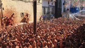 西班牙,布尼奧爾鎮,番茄大戰,吸引,觀光客(圖/twitter.com/LaTomatinaInfo)