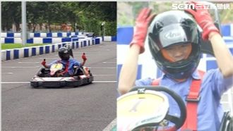 韓國瑜體驗卡丁車　場邊：安全駕駛