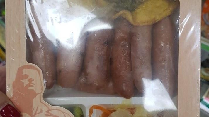 香腸便當塞滿滿！妹子笑：真的是鐵支