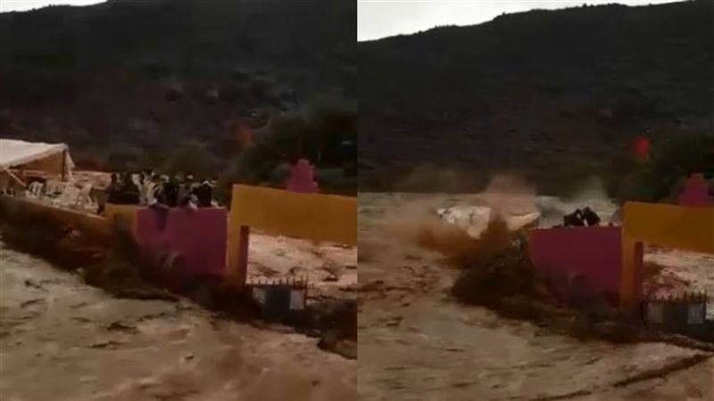 洪水灌進足球場…躲屋頂全被沖走滅頂