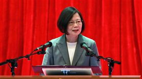 總統蔡英文致詞。（記者邱榮吉攝影）