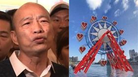 高雄市長韓國瑜,去年選舉時承諾興建「愛情摩天輪」。（組合圖／資料照）