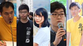香港警方今（30）日已抓捕五名民運人士和民主派議員，由左至右，依序為香港立法會議員許銳宇、香港眾志秘書長黃之鋒、香港眾志副秘書長周庭、香港民族黨前召集人陳浩天、香港立法會議員鄭松泰（組合圖／資料照）