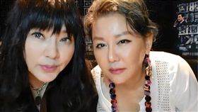 唐綺陽在KTV直播與藍心湄寒暄聊天。（圖／翻攝自唐綺陽粉絲專頁）